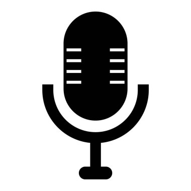 Mikrofon. Web simgesi basit illüstrasyon