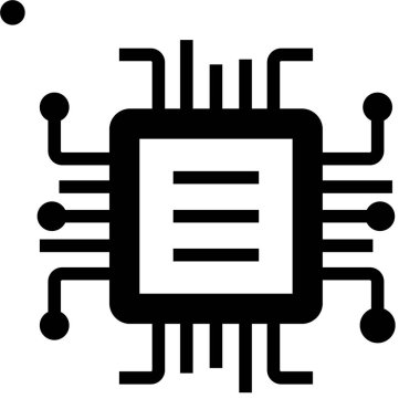 İşlemci. Web simgesi vektör illüstrasyonu