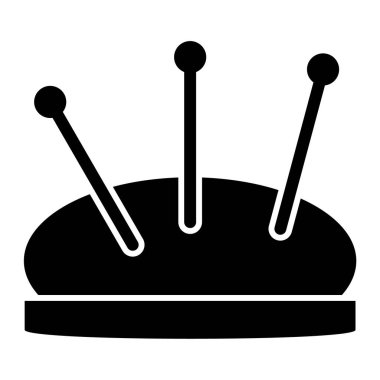 Dikiş malzemeleri ikonu. Web tasarımı için kıyafet vektör sembolünün basit bir gösterimi