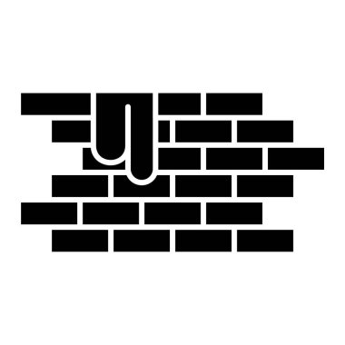 Tuğla duvar simgesi. vektör illüstrasyonu