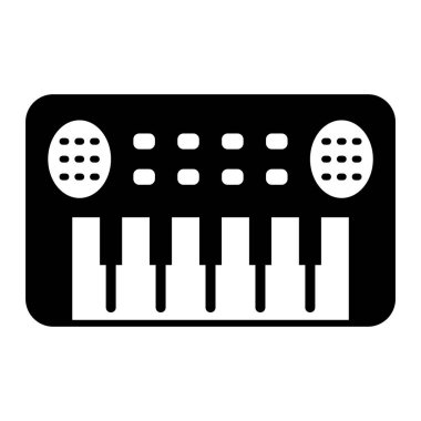 piyano simgesi vektör illüstrasyonu
