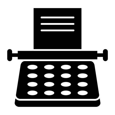 Daktilo. Web simgesi basit illüstrasyon