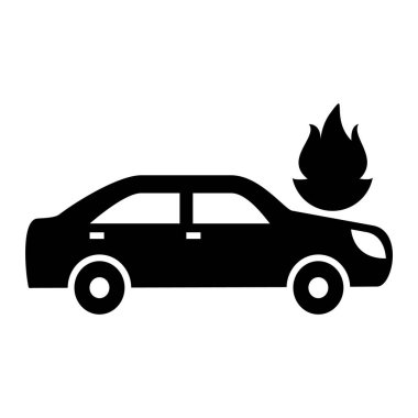 Araba kazası ikonu. Web için otomatik araç vektör simgelerinin düz çizimi