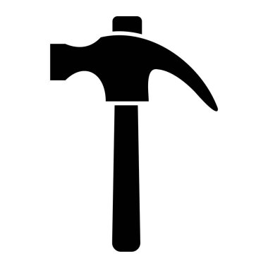 Çekiç simgesi. Web için yapı araçları vektör simgelerinin basit illüstrasyonu