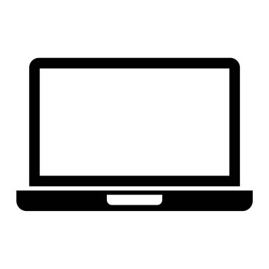 Dizüstü bilgisayar simgesi. Düz tasarım stili 