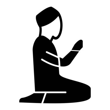 kişi dua pozisyonunda. karalama biçiminde düz vektör illüstrasyonu