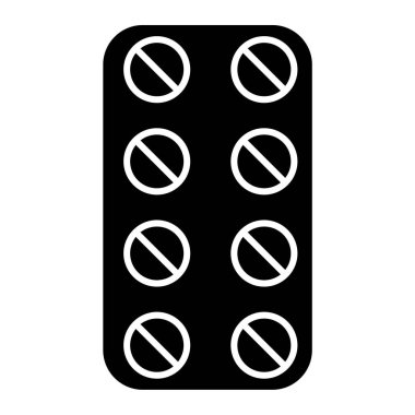 İlaç ikonu. Web için hap vektör simgelerinin basit çizimi