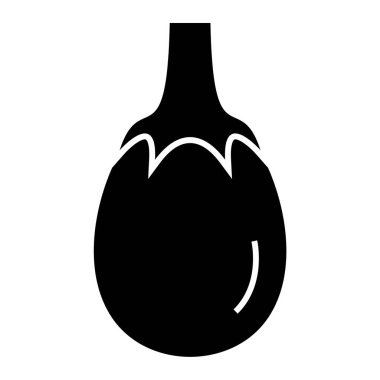 Sebze ikonu. Patlıcan vektörünün basit gösterimi.