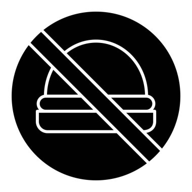 Fast food simgesi yok, vektör illüstrasyonu
