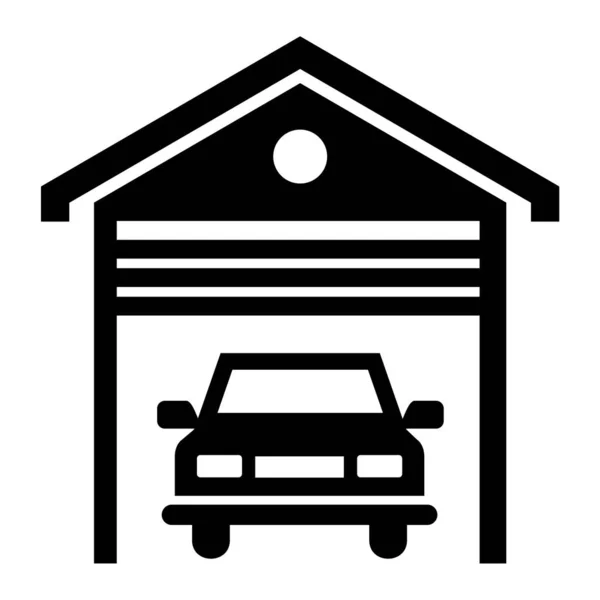 Carro Garagem Ícone Vetor Ilustração — Vetor de Stock