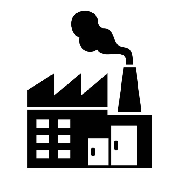 Fabrika Binası Ikon Vektör Illüstrasyonu — Stok Vektör