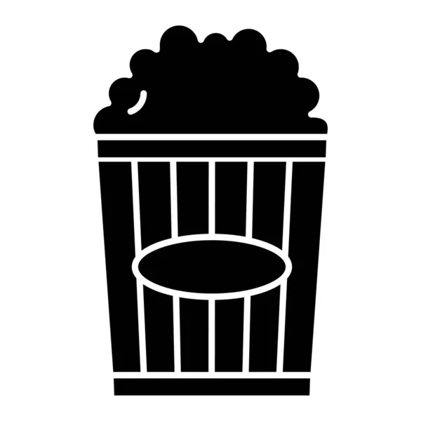 Popcorn Bucket Icon Simple Illustration Cinema Vector Symbol Editable Stroke — Stock Vector