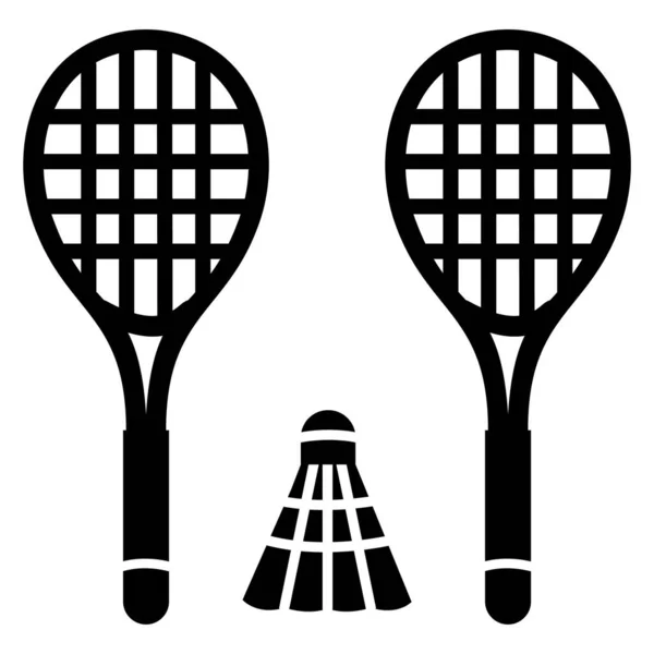 Ikona Tenisových Raket Jednoduchá Ilustrace Badmintonových Raket Vektorové Ikony Pro — Stockový vektor