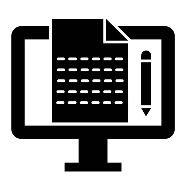 Computer Icona Vettoriale Illustrazione — Vettoriale Stock