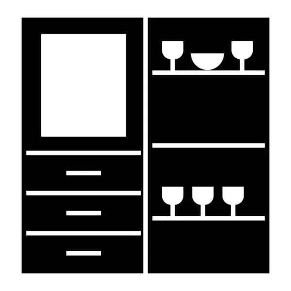 Cupboard Icon Simple Illustration — Vetor de Stock