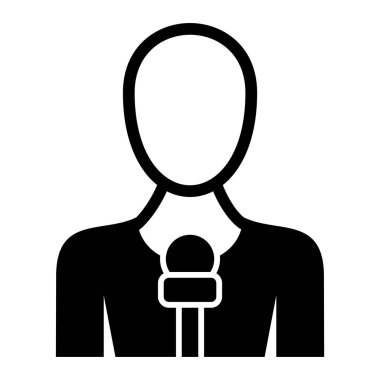 Muhabir. Web simgesi basit illüstrasyon