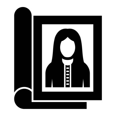 Kadın. Web simgesi basit illüstrasyon