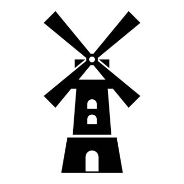 Yel değirmeni ikonu vektör illüstrasyonu