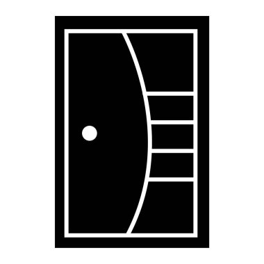 Beyaz arkaplanda izole edilmiş ana hatlı kapı simgesi. pencere sembolü çizimi.