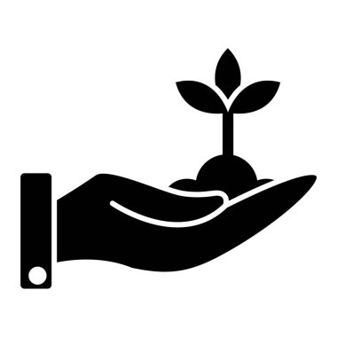 El ele tutuşan bitki. vektör illüstrasyonu