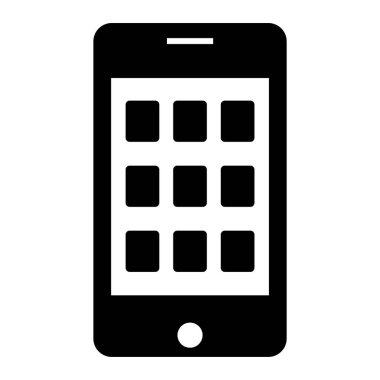 Cep telefonu simgesi, vektör illüstrasyonu