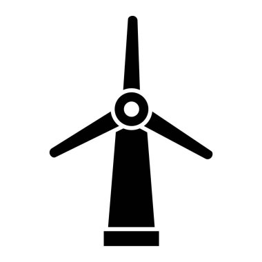 Rüzgar türbini ikonu. siyah düz çizim. vektör izole
