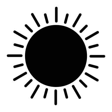 Güneş ikonu. Web için güneş paneli vektör simgelerinin basit çizimi