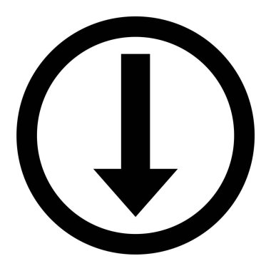 aşağı ok simgesi, vektör illüstrasyonu