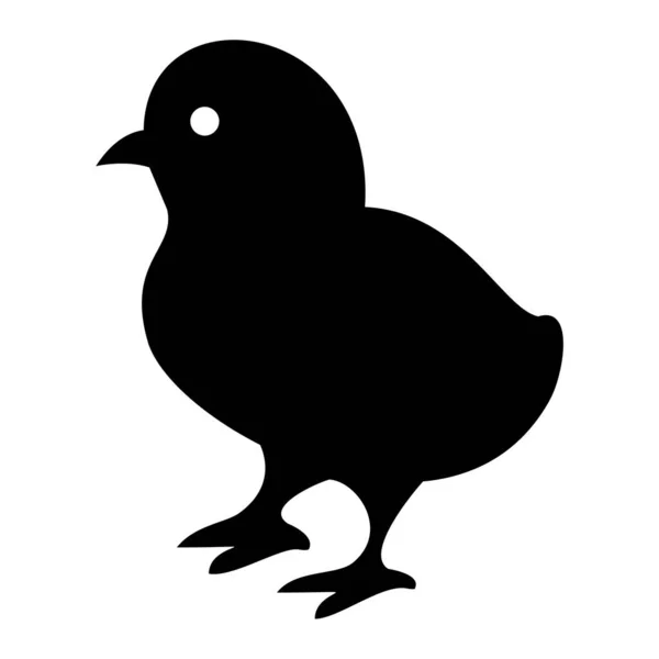 Schwarze Silhouette Eines Vogels Vektorillustration — Stockvektor