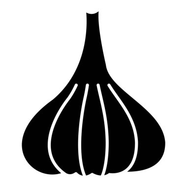 Sarımsak ikonu. Web için soğan vektör simgelerinin düz çizimi