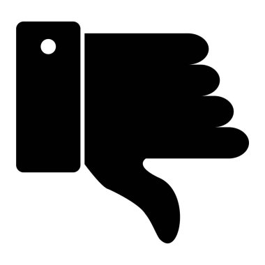 Basit biçim izole edilmiş vektör illüstrasyonunda başparmak simgesi