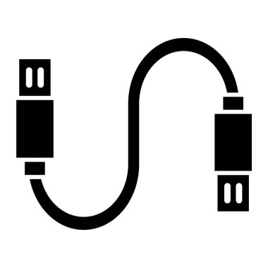 usb kablo simgesi vektör illüstrasyonu
