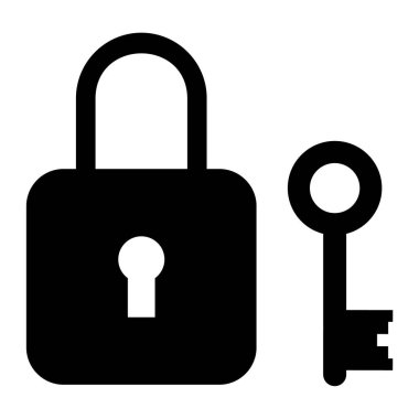 Asma kilit. Web simgesi basit illüstrasyon