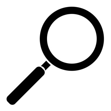 Büyüteç simgesi. Web tasarımı için basit bir arama vektör sembolü çizimi