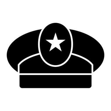 hat simgesi vektörü web ve mobil uygulama tasarımınız için beyaz arkaplanda izole edildi, polis logosu kavramı