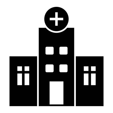 Hastane binası ikonu. vektör illüstrasyonu