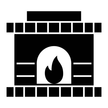 Şömine. Web simgesi basit illüstrasyon