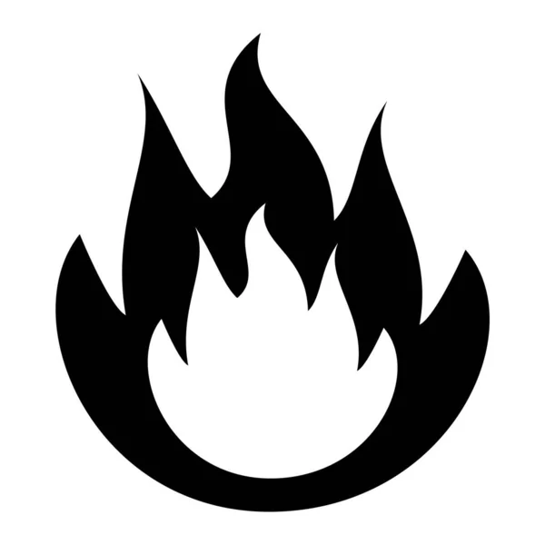 Fuego Llama Icono Ilustración Vectorial — Archivo Imágenes Vectoriales