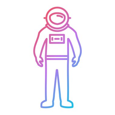 Uzay simgesi vektör illüstrasyon tasarımına sahip astronot