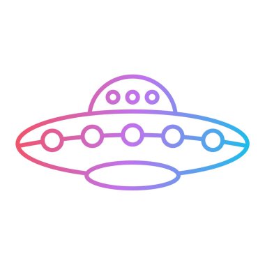 UFO simgesi. Web için gezegen vektör simgelerinin özet çizimi