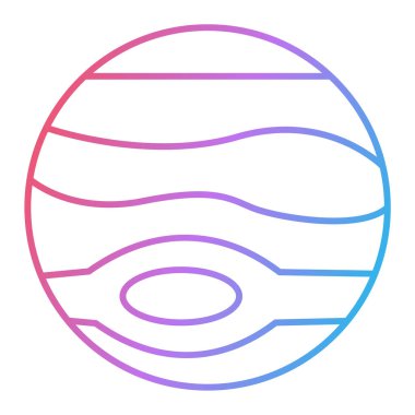 Mor çizgi gezegen simgesinin vektör çizimi  