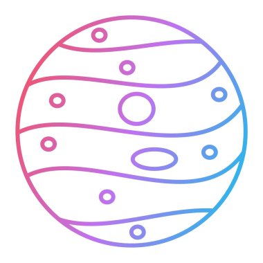 Mor çizgi gezegen simgesinin vektör çizimi 