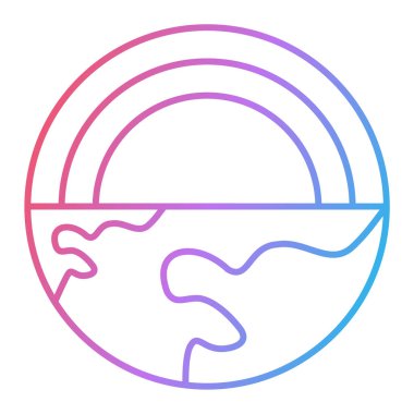 Gökkuşağı ve kürenin çizgi çizimi