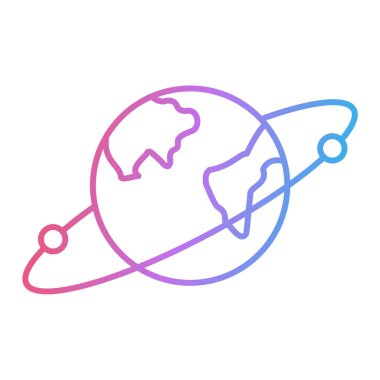 Dünya gezegeninde küresel ikon vektör çizimi