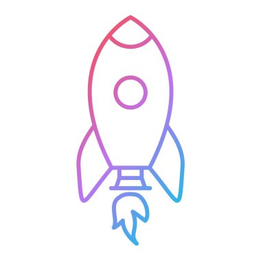 roket simgesi, vektör illüstrasyonu