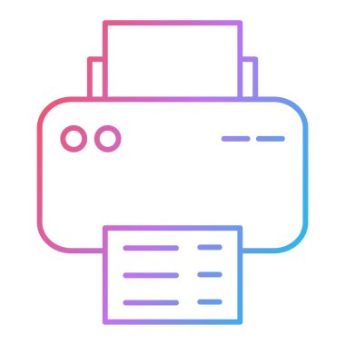 Yazıcı simgesi vektör illüstrasyonu