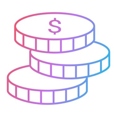 Bozuk para yığını ikonu. Web için sikke vektör simgelerinin basit çizimi