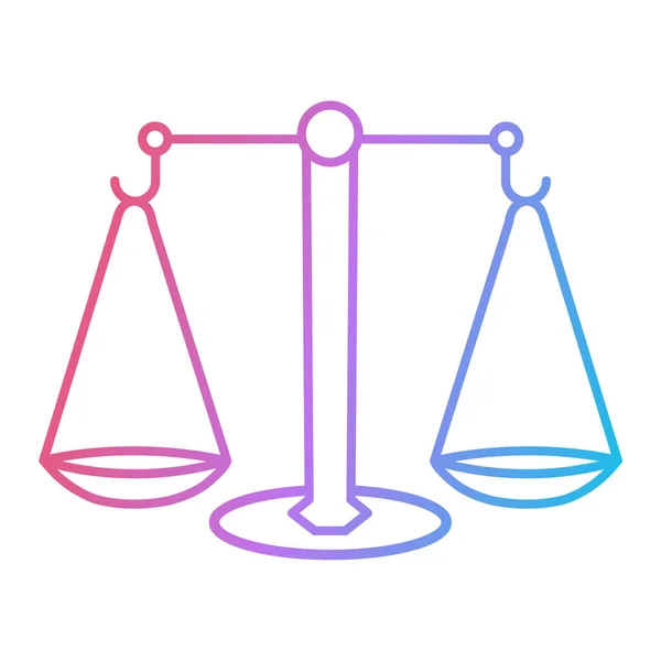 Právní Justiční Koncept Představovaný Ikonou Rovnováhy Tenká Čára Piktogram Design — Stockový vektor