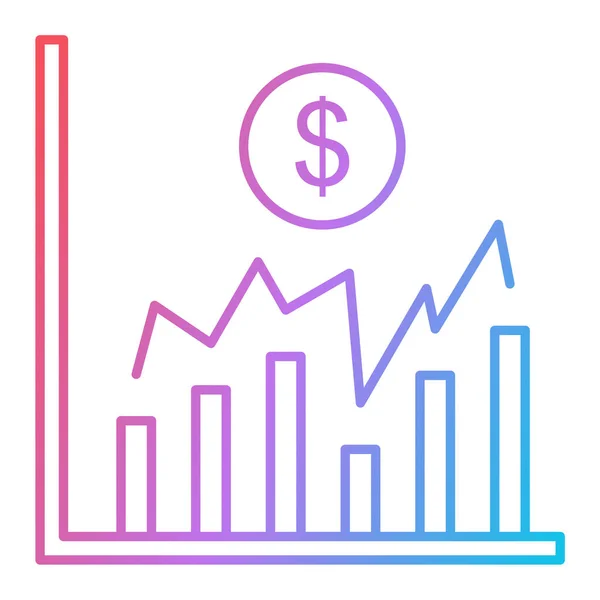Grafico Della Crescita Finanziaria Con Simbolo Del Dollaro Disegno Illustrativo — Vettoriale Stock