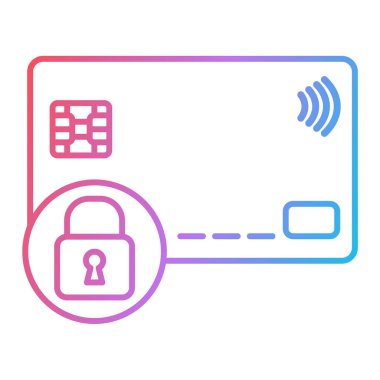 Kilit ve asma kilit vektör illüstrasyon grafik tasarımlı kredi kartı